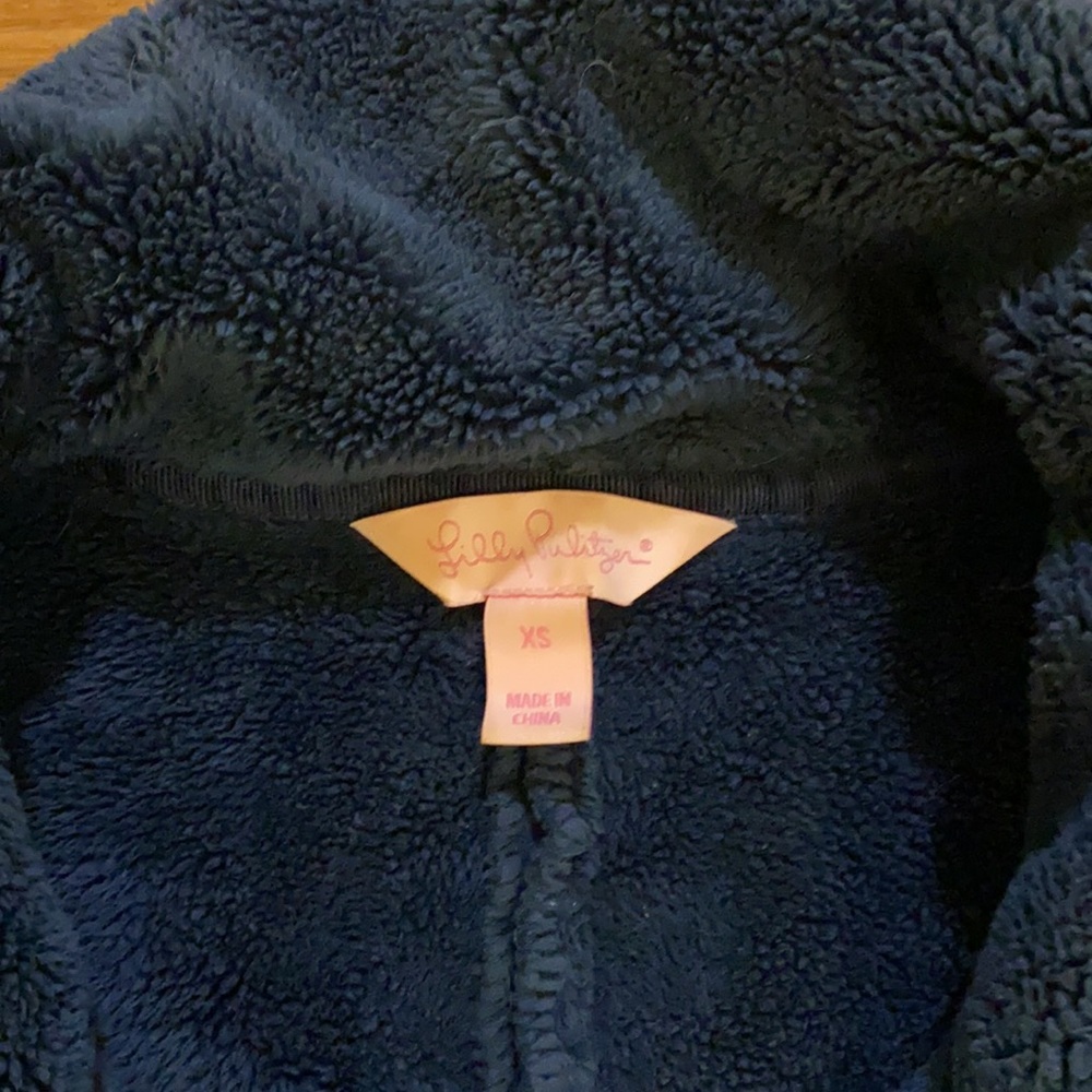 Lilly Pulitzer Fleece Jacket used sz XS Navy - Picture 2 of 4